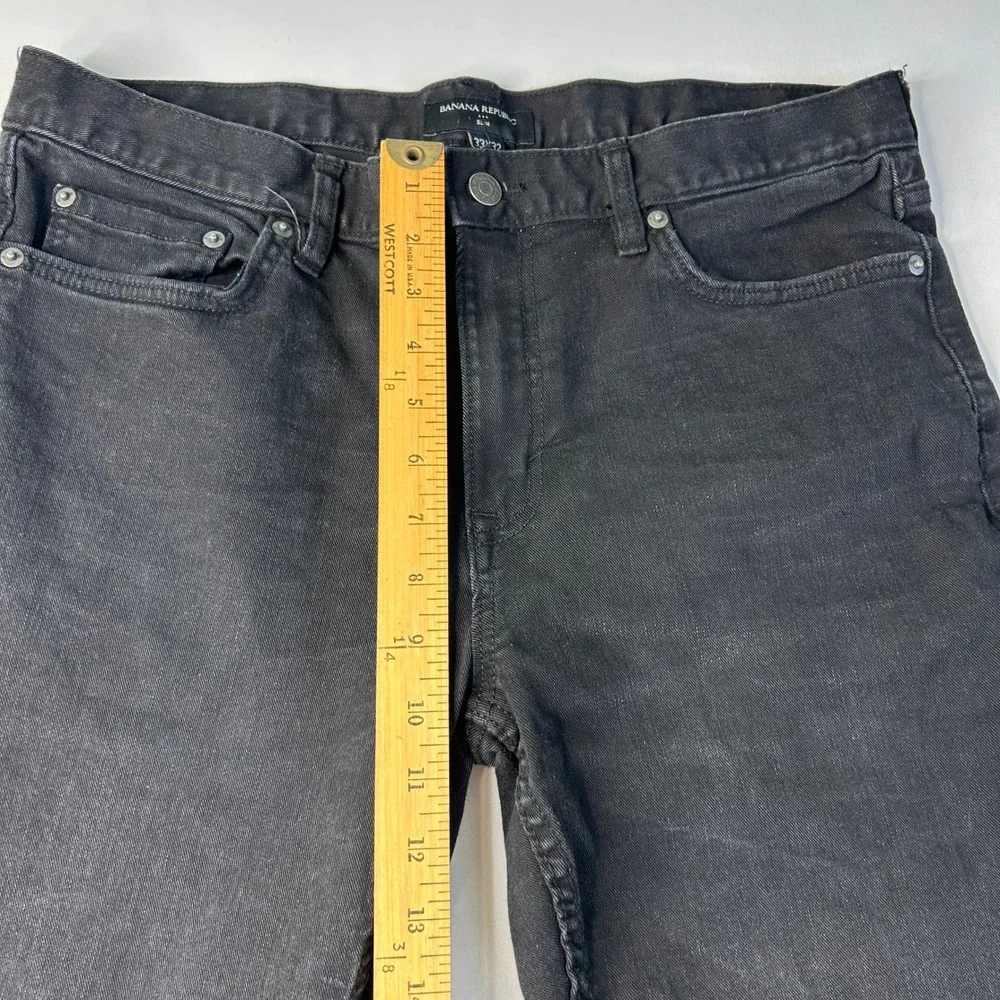 Banana Republic Slim Fit Jeans Mens 33x32 Faded Black Denim Pants